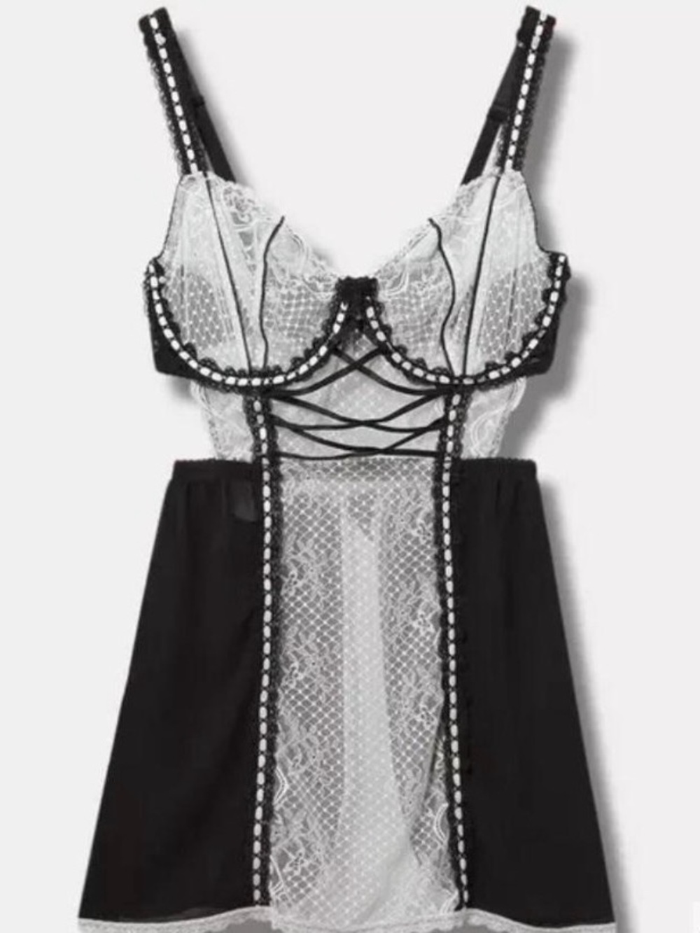 Torrid Retro Bombshell Lace French Maid Apron Skirt Lingerie